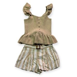 Janie and Jack champagne gold with gold accents Matching Set